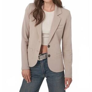 NEW REPEAT CASHMERE sweatshirt two-button front blazer in desert